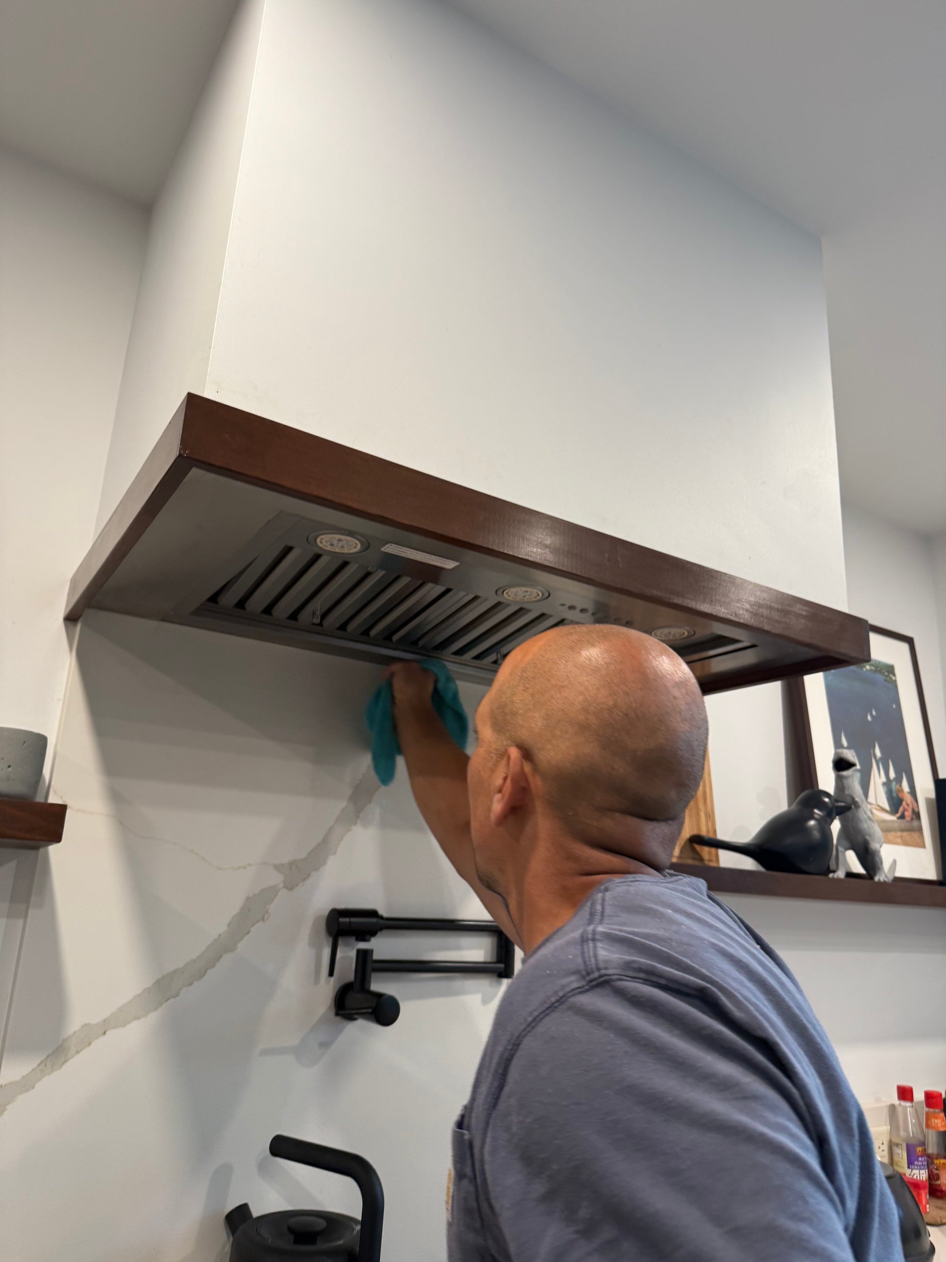 Oven being professionally cleaned